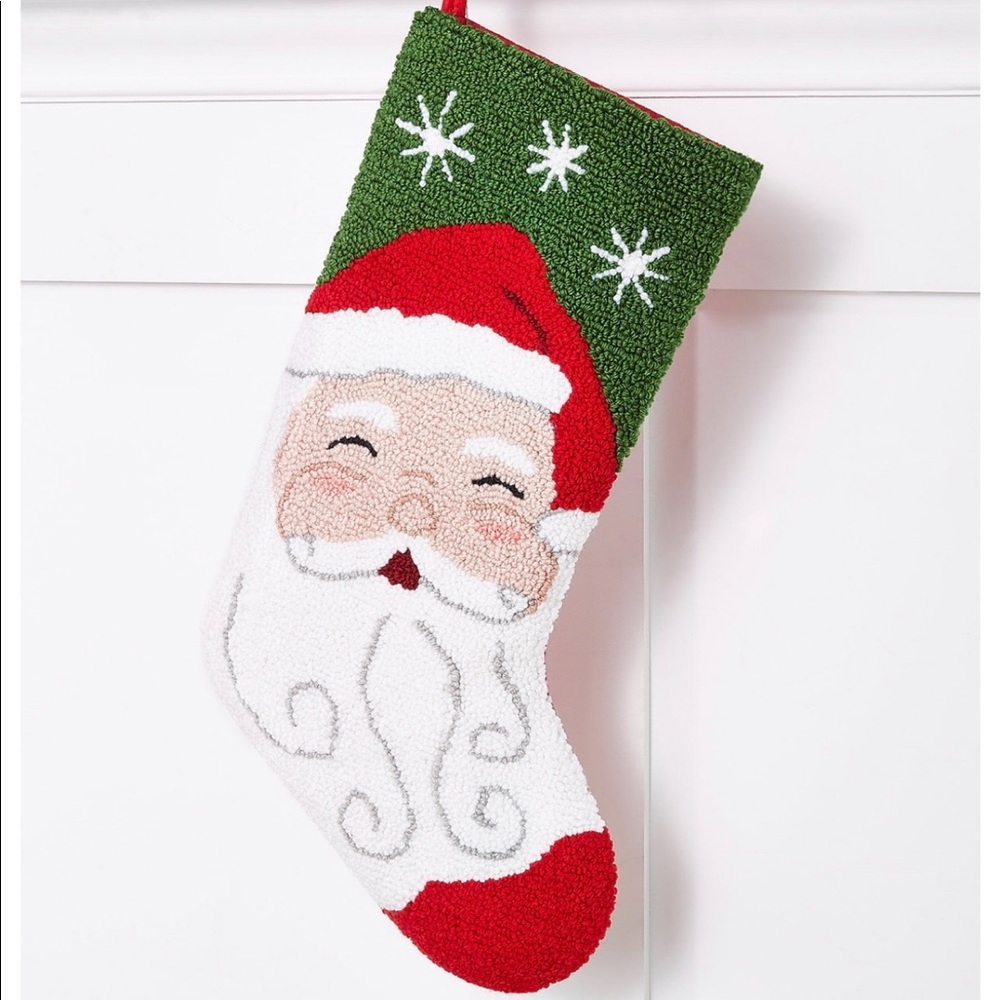 Holiday Lane's smiling Santa Stocking